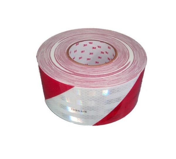 CINTA REFLECTIVA 7,5CM ROJA/BLANCO X METRO